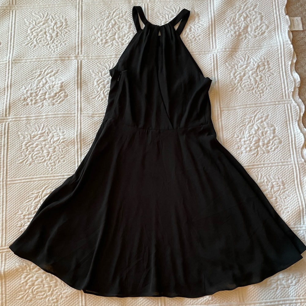 Express Halter Neck Keyhole Back Mini Dress Black Formal Homecoming 2 - Picture 9 of 14